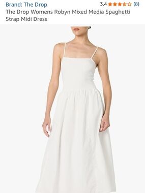 The Drop Robyn Spaghetti Strap Midi Dress in White